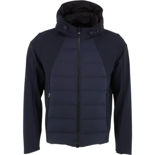 Blaue Winter Hybrid Kapuzenjacke , Herren, Größe: XL - RRD - Modalova