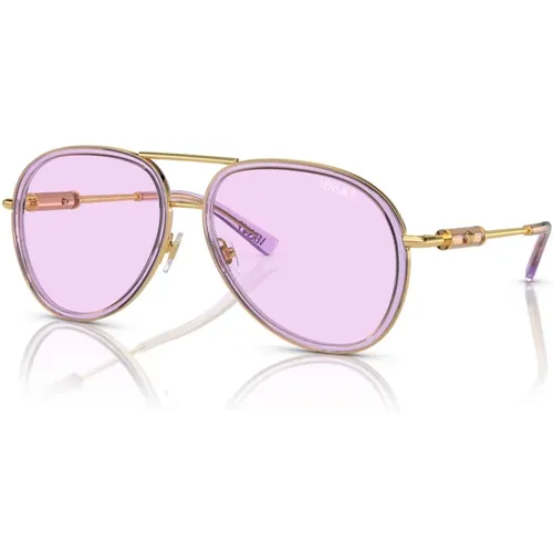 Sunglasses, unisex, , Size: 60 MM Transparent Lilac Sunglasses - Versace - Modalova