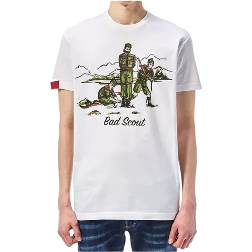 Bedrucktes Baumwoll-T-Shirt - , Herren, Größe: S - Dsquared2 - Modalova