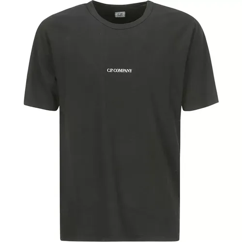 Jersey Garment Dyed Logo T-Shirt , Herren, Größe: L - C.P. Company - Modalova