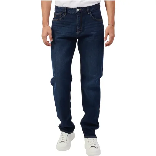 Blaue Denim Jeans Regular Fit , Herren, Größe: W31 - Armani Exchange - Modalova