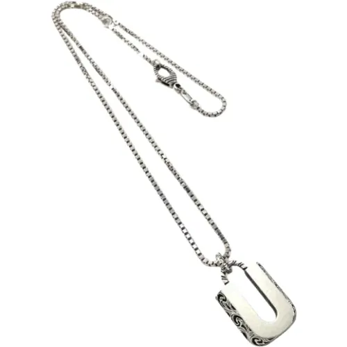 Pre-owned Jewellery, female, , Size: ONE SIZE Pre-owned Silver necklaces - Gucci Vintage - Modalova