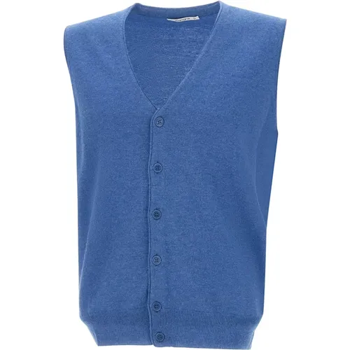 Vests, male, , Size: XL Wool Vest, Sleeveless V-Neck - Kangra - Modalova