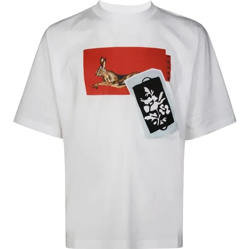 T-Shirts, male, , Size: L Casual Cotton T-Shirt for Men - Marni - Modalova