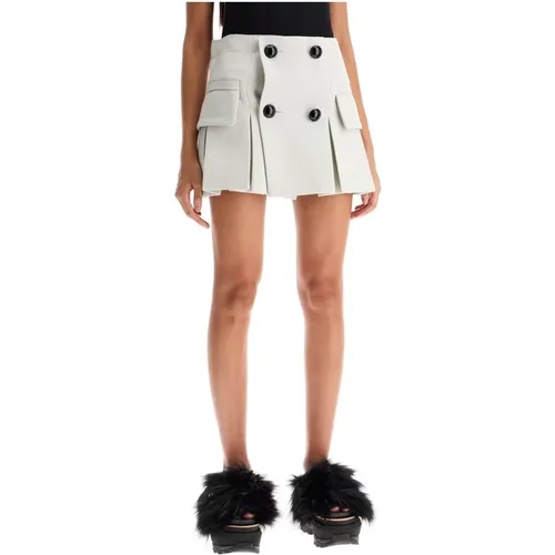 Flared Mini Skirt with Integrated Shorts , female, Sizes: M - Sacai - Modalova