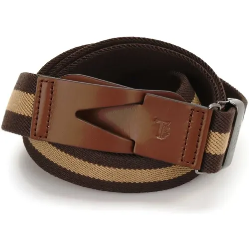 Belts, male, , Size: 80 CM Adjustable Canvas Belt with Exquisite Leather Buckle - TOD'S - Modalova