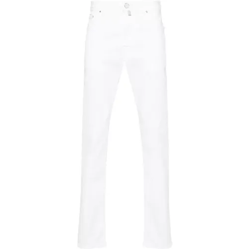 Slim Cut White Denim Jeans , male, Sizes: W30 - Jacob Cohën - Modalova