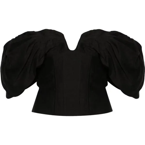Schwarzes Corsagen-Style Off-Shoulder Top , Damen, Größe: XS - Cult Gaia - Modalova