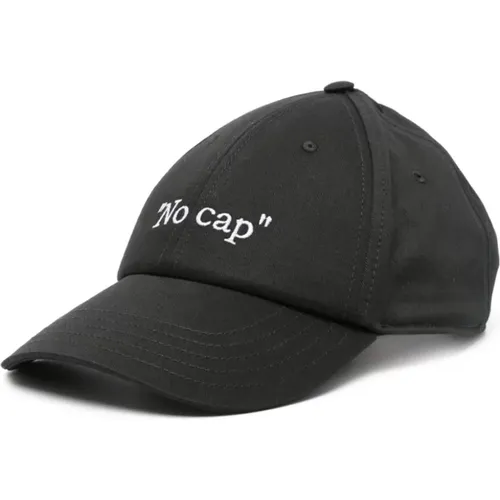 Caps, male, , Size: M Cotton Twill Embroidered Cap - Off White - Modalova