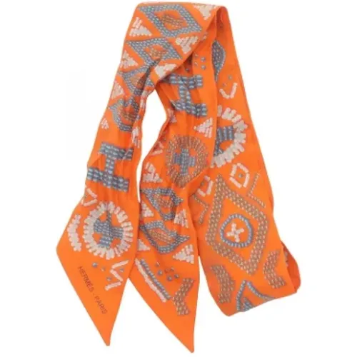 Pre-owned Scarves, female, , Size: ONE SIZE Pre-owned Silver scarves - Hermès Vintage - Modalova