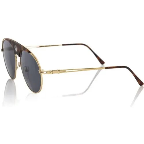 Shield Sonnenbrille Metallprofil Schwarze Linse , Herren, Größe: ONE Size - Frankie Morello - Modalova