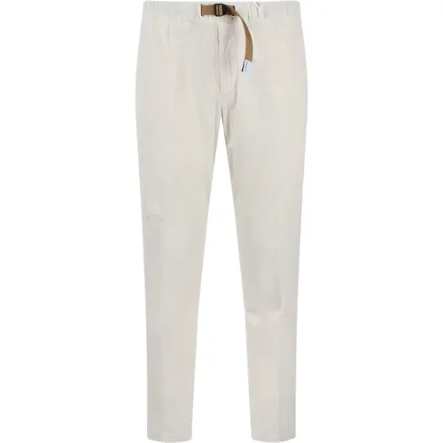 Sand, Chinos, male, , Size: XL Ribbed Velvet Trousers with Iconic Waistband - White Sand - Modalova