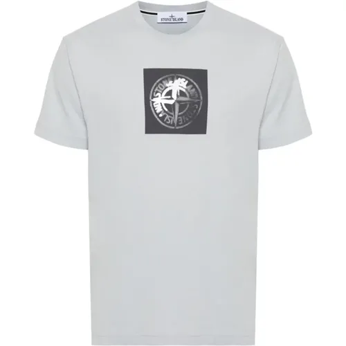 T-Shirt mit Kompassdruck , Herren, Größe: L - Stone Island - Modalova