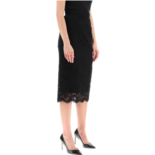Midi lace pencil skirt , female, Sizes: M, XS, S - Dolce & Gabbana - Modalova