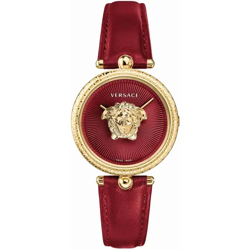 Watches, female, , Size: ONE SIZE Palazzo Empire Leather Gold Watch - Versace - Modalova