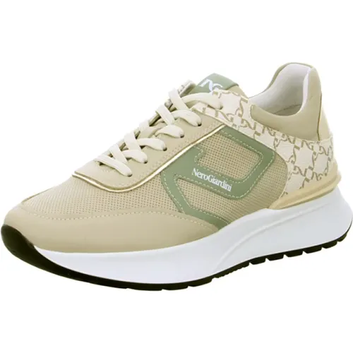 Leather Sneakers for Women in Sage , female, Sizes: 6 UK - Nerogiardini - Modalova