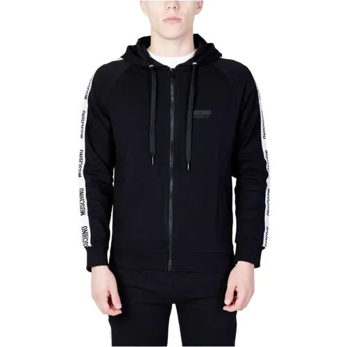 Zip-throughs, male, , Size: XL Cotton Blend Hoodie Sweater - Moschino - Modalova