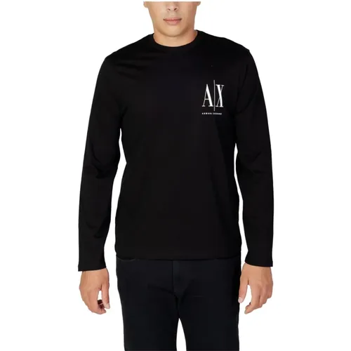 Herren Schwarzes T-Shirt , Herren, Größe: M - Armani Exchange - Modalova