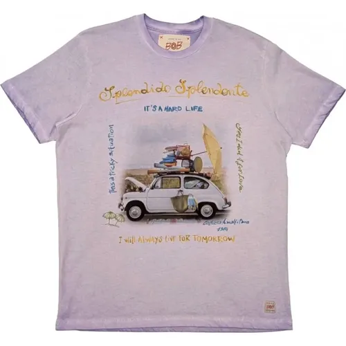 T-Shirts, male, , Size: M Lavender Short Sleeve Splendid T-shirt - BOB - Modalova