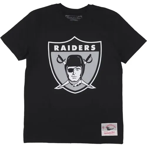 T-Shirts, male, , Size: L Oakland Raiders Logo NFL Tee - Mitchell & Ness - Modalova