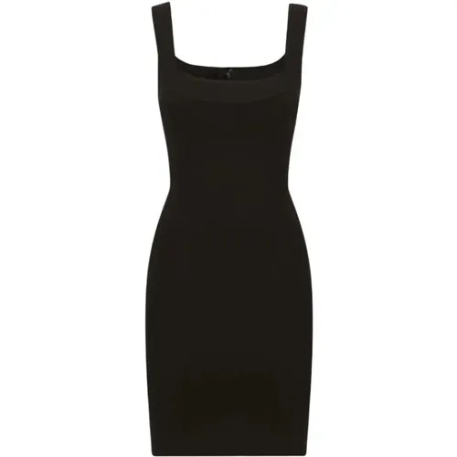 Jersey Mini Dress Square Neckline , female, Sizes: M, XL - Dolce & Gabbana - Modalova