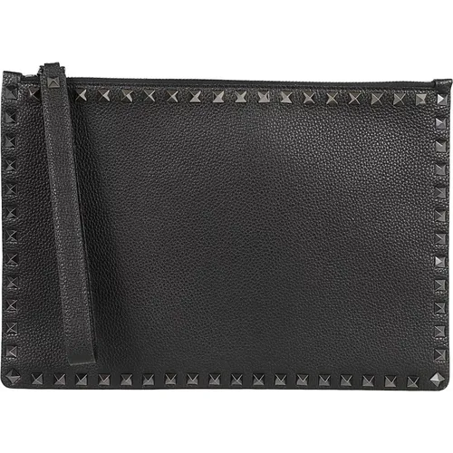 Bags, male, , Size: ONE SIZE Rockstud Pouch - Valentino Garavani - Modalova