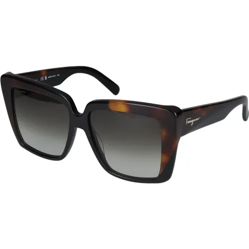 Stylische Sonnenbrille SF1060S,Graue Marmor Sonnenbrille mit Grauem Schatten,Sonnenbrille - Salvatore Ferragamo - Modalova