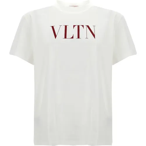 T-Shirts, male, , Size: XL Vltn Print Crew Neck T-shirt - Valentino Garavani - Modalova