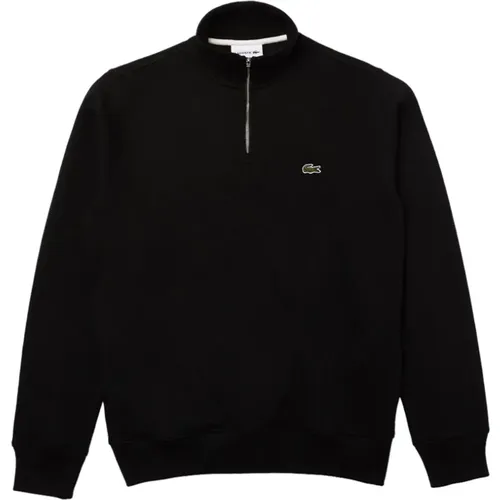 Schwarzer Pullover Klassisches Logo Bestickt , Herren, Größe: M - Lacoste - Modalova