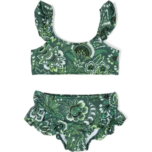 Grünes Paisley Kinder Bikini Rüschen - ETRO - Modalova