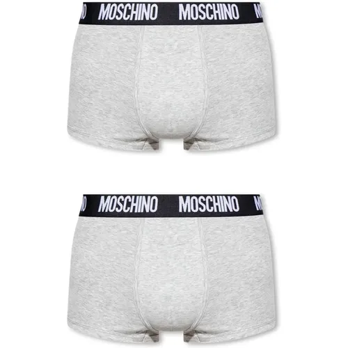 Bottoms, male, , Size: XS 2-pack of Supima® cotton boxers - Moschino - Modalova