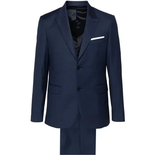 Single Breasted Suits, male, , Size: M Twill Tailored Suit with Peak Lapels - Reveres 1949 - Modalova