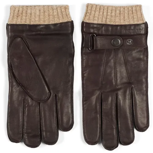 Gloves, male, , Size: L Dark Leather Gloves for Men - Howard London - Modalova