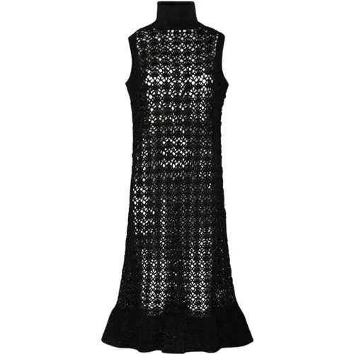 Schwarzes Ärmelloses Langes Kleid , Damen, Größe: XS - Ganni - Modalova