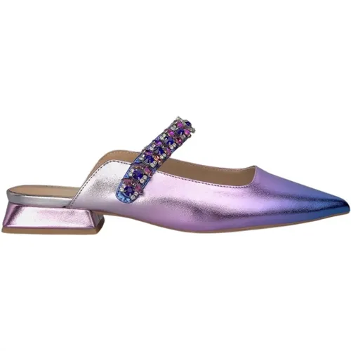 Flat Rhinestone Strap Shoe , female, Sizes: 5 UK, 4 UK, 6 UK, 8 UK, 3 UK, 7 UK - Alma en Pena - Modalova