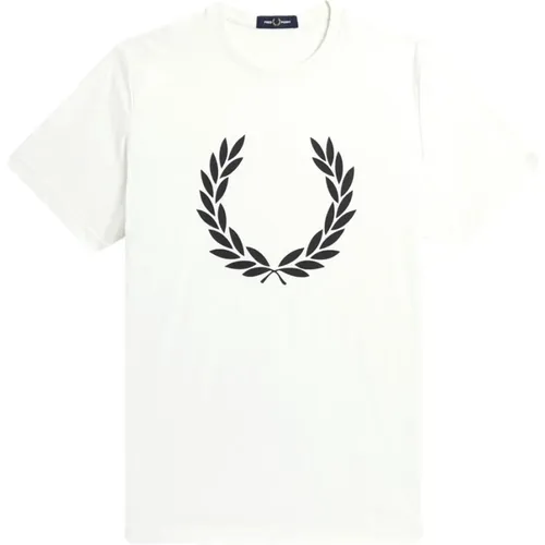 T-Shirts, male, , Size: XL Laurel Wreath Print T-Shirt - Fred Perry - Modalova