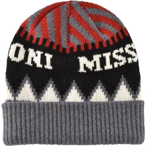 Beanies, male, , Size: ONE SIZE Wool Beanie Hat - Missoni - Modalova