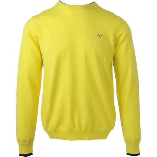 Round-neck Knitwear, male, , Size: 2XL Knit Crew Neck Sweater - Sun68 - Modalova