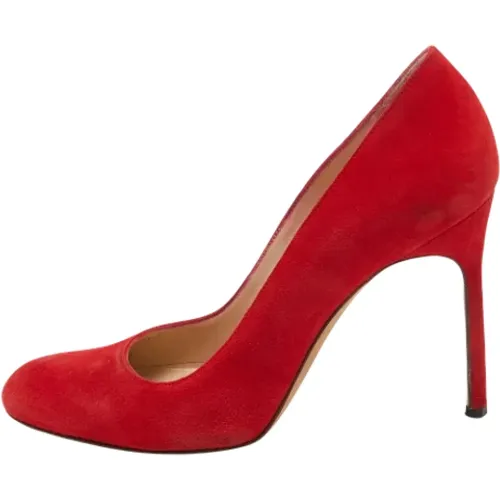 Pre-owned Pumps, female, , Size: 7 1/2 US Pre-owned Suede heels - Manolo Blahnik Pre-owned - Modalova