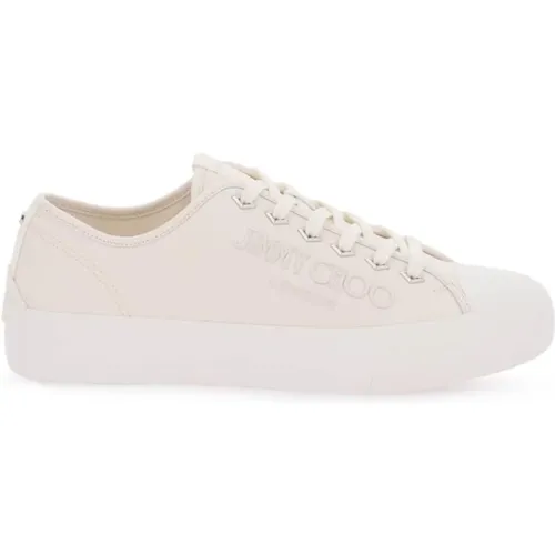 Palma M Canvas Sneakers with Embroidered Logo , male, Sizes: 8 UK, 10 UK - Jimmy Choo - Modalova