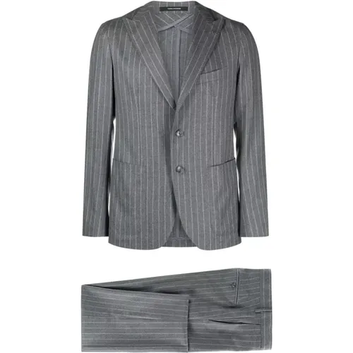 Grey Pinstripe Wool Suit , male, Sizes: XL, 2XL - Tagliatore - Modalova