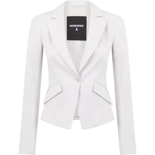 Gray Fitted Blazer with Diagonal Pockets , female, Sizes: 2XS, S, M, L - PATRIZIA PEPE - Modalova