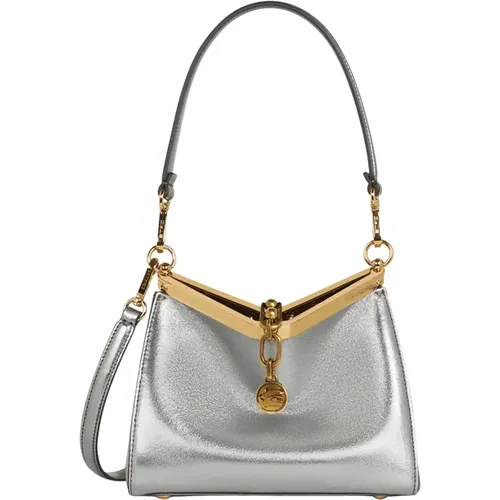Silver Vela Mini Bag with Chain , female, Sizes: ONE SIZE - ETRO - Modalova
