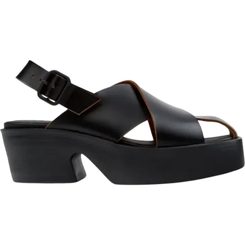 High Heel Sandals, female, , Size: 9 US Leather Platform Sandal - Camper - Modalova