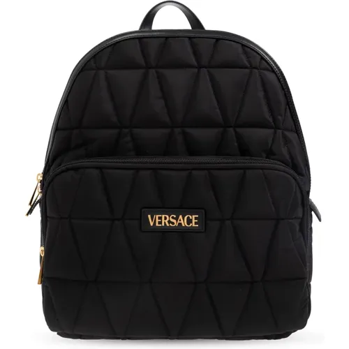 Backpacks, male, , Size: ONE SIZE Backpack with logo patch - Versace - Modalova