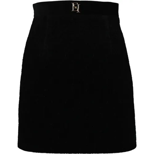 Velvet Mini Skirt , female, Sizes: S - Elisabetta Franchi - Modalova