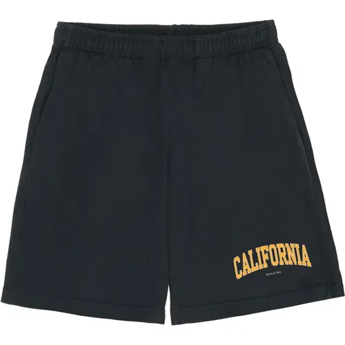 Casual Shorts, male, , Size: M California Gym Shorts with Logo - Sporty & Rich - Modalova