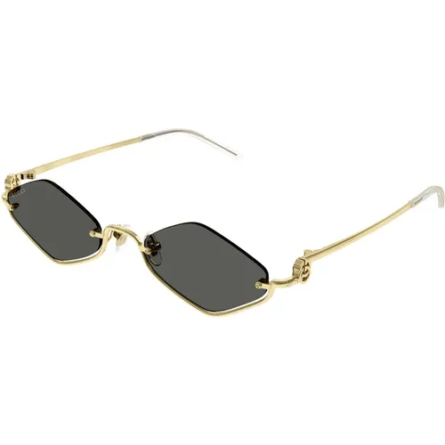 Sunglasses, unisex, , Size: 53 MM Semi Rimless Metal Sunglasses Gg1604S - Gucci - Modalova