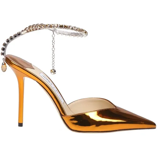 Kupfer Metallic Leder Pumps , Damen, Größe: 37 1/2 EU - Jimmy Choo - Modalova