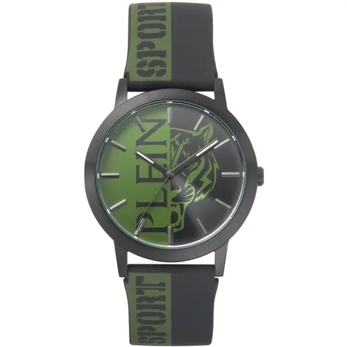 Watches, male, , Size: ONE SIZE Legend Black-Green Watch - Plein Sport - Modalova